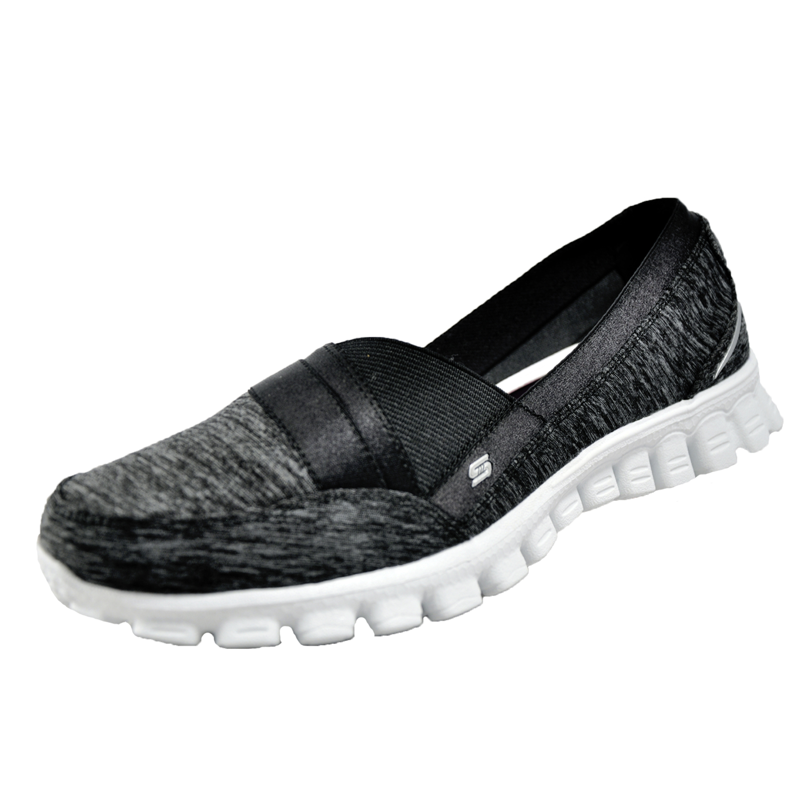 Skechers Ez Flex 2 Fascination Memory Foam Slip On Comfy Womens Trainers Black Ebay 5734