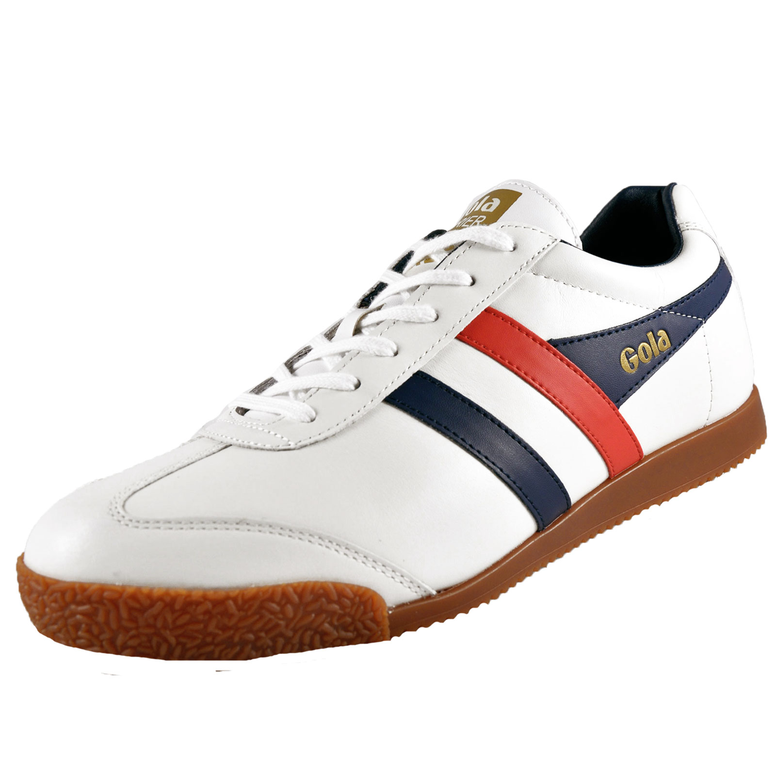 Gola Classics Mens Harrier Premium Leather Retro Trainers White ...