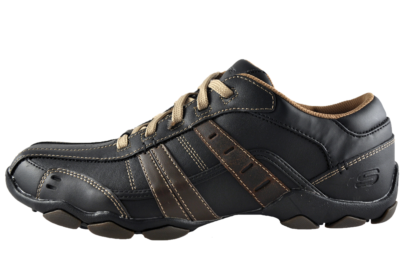 Skechers Diameter Vassell Memory Foam Casual Leather Mens Shoes Black