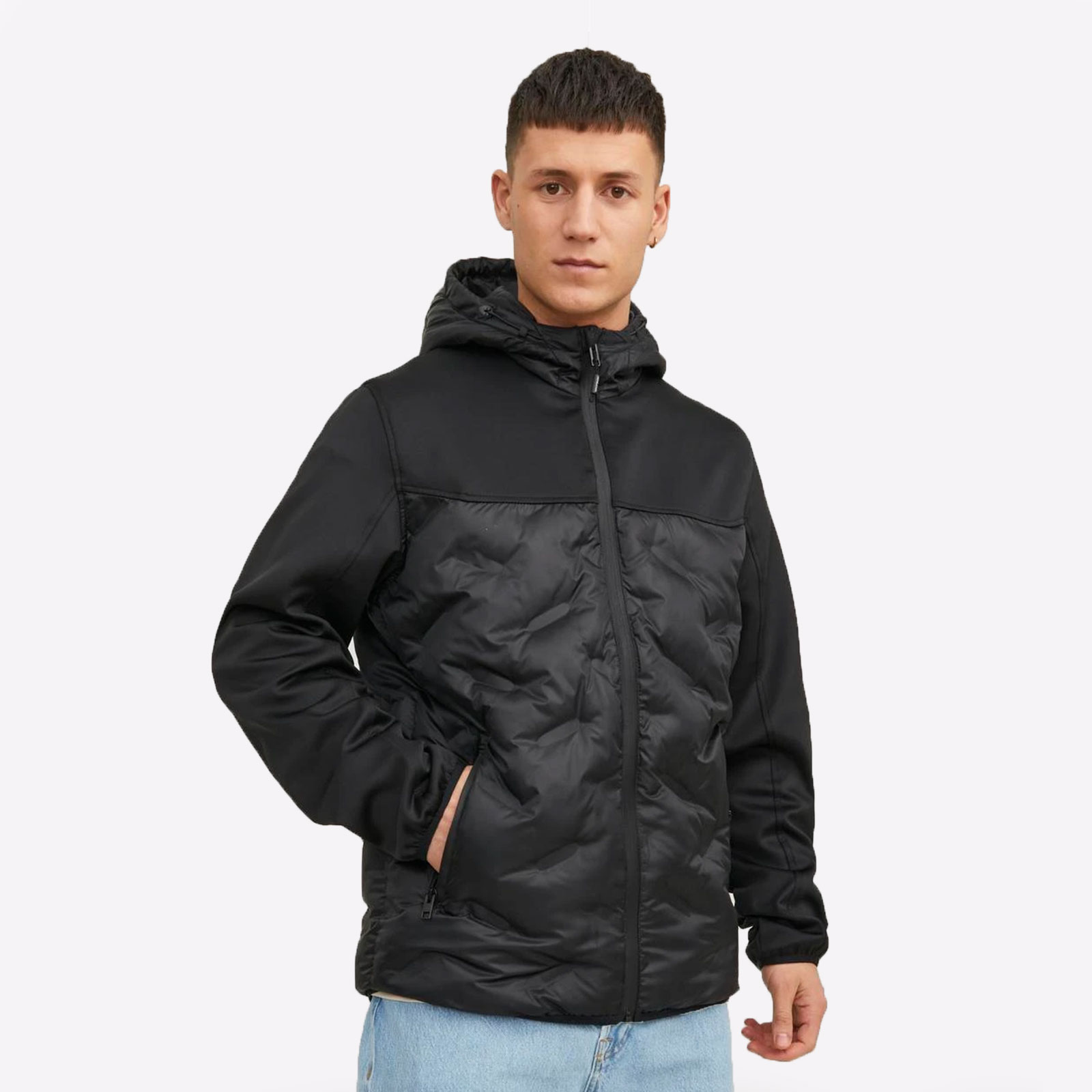 Jack & Jones Essentials quilted jacket in black | ASOS